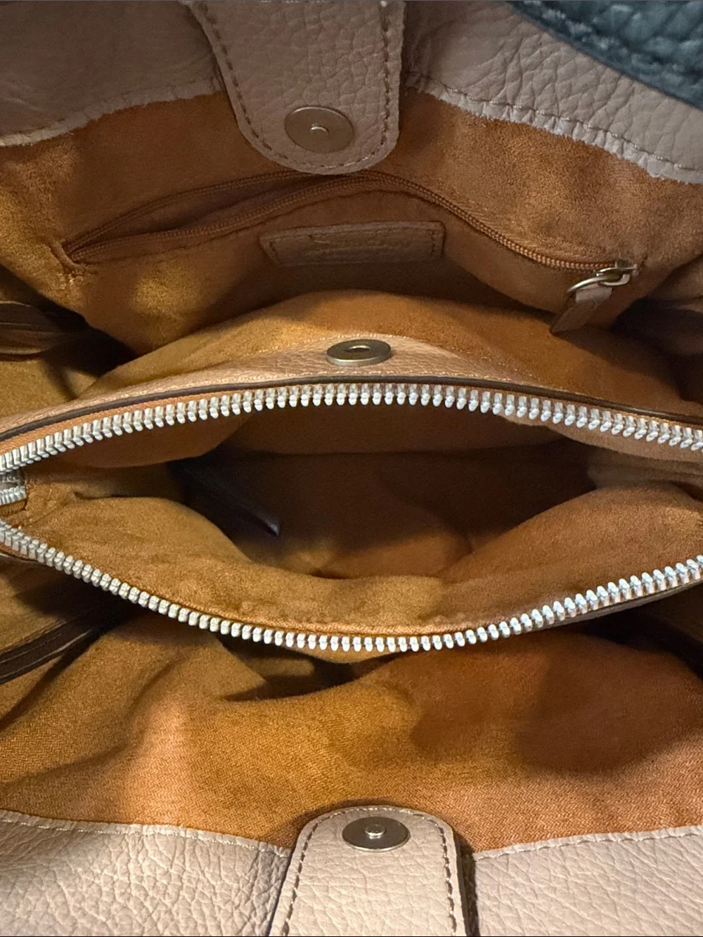 American Leather Co. Blush Pink Pebbled Crossbody with Black Strap